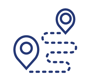 An icon of a path connecting two waypoints