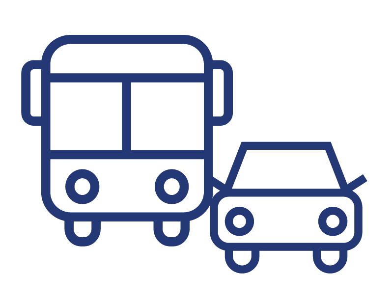 An icon showing a bus and car next to one another